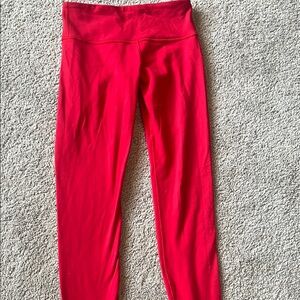 Lululemon Athletica Red Leggings Stretchy Performance Wear